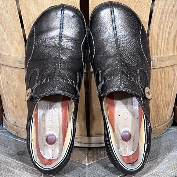 Clarks Unstructured Un Loop Bronze Metallic Leather Loafers Shoes Women Size 7.5 - Picture 9 of 11